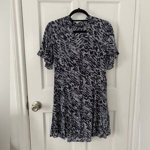 Womens All Saints blue leopard print short dress New w/o Tags
